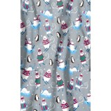 Z12213 Zoe + Chloe Curved V-neck Print Scrub Top - 'Tis the Ski-son