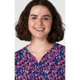 6267 WINK Haut Imprimé à Manches Dolman avec Col en Y - Painted Dots Navy