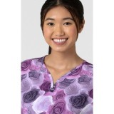 6267 WINK Dolman Y-Neck Print Scrub Top - Grace Bouquet