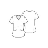 TF737 Tooniforms V-Neck Print Top with Welt Pockets by Cherokee Uniforms - Nuts About Winter