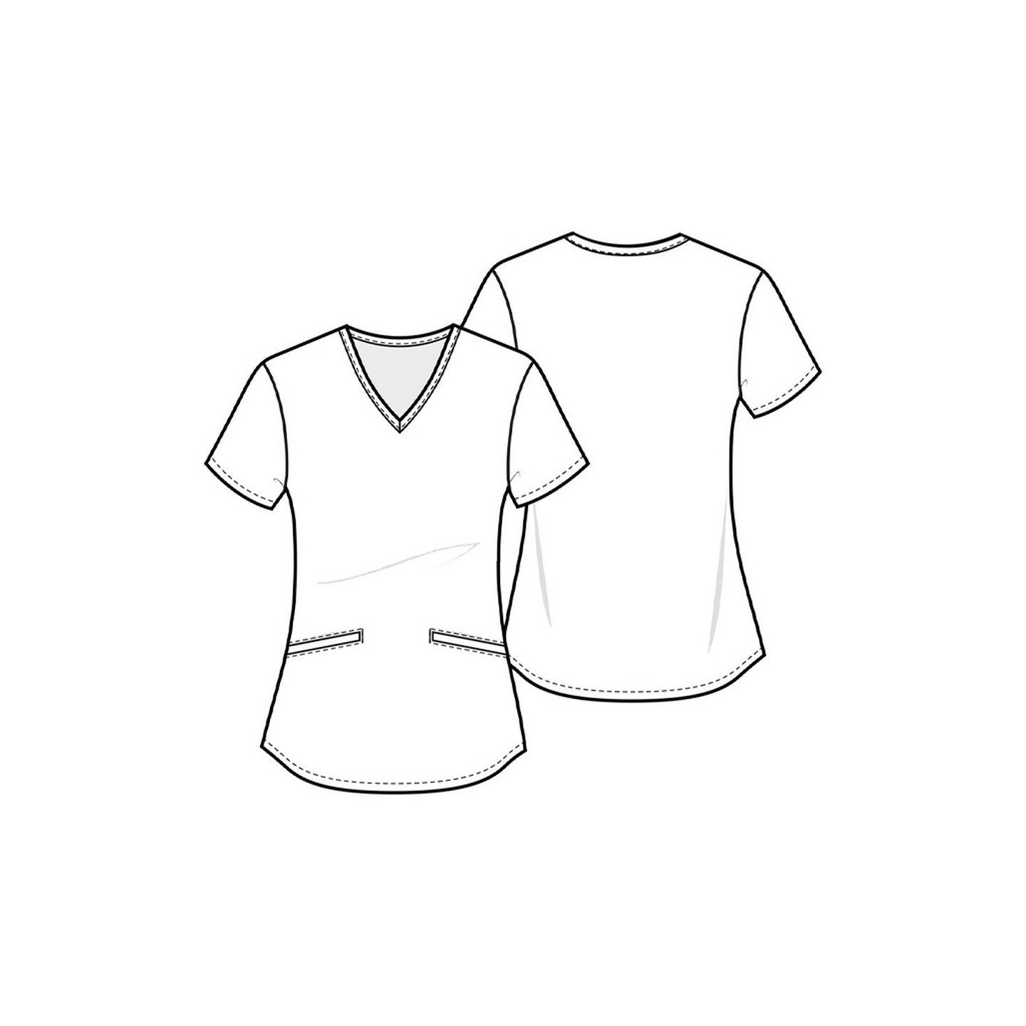 TF737 Tooniforms V-Neck Print Top with Welt Pockets by Cherokee Uniforms - Nuts About Winter