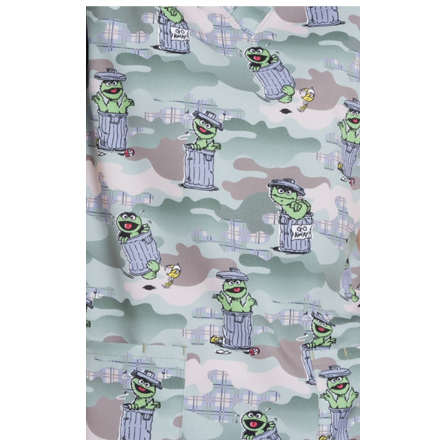 TF728 Tooniforms Unisex Print 2 Pocket V-Neck Top by Cherokee Uniforms - Grouchy Pants