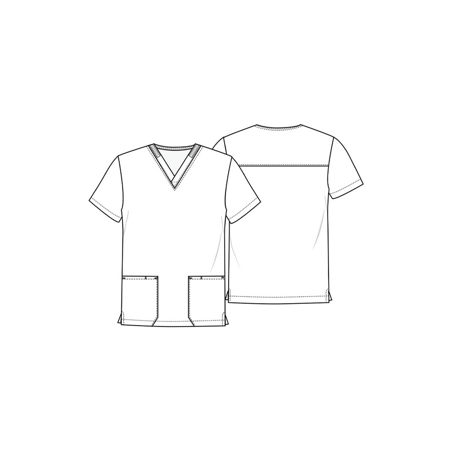 TF728 Tooniforms Unisex Print 2 Pocket V-Neck Top by Cherokee Uniforms - Grouchy Pants