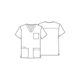 CK691 Unisex 4 Pocket Print Top by Cherokee - Night Webs