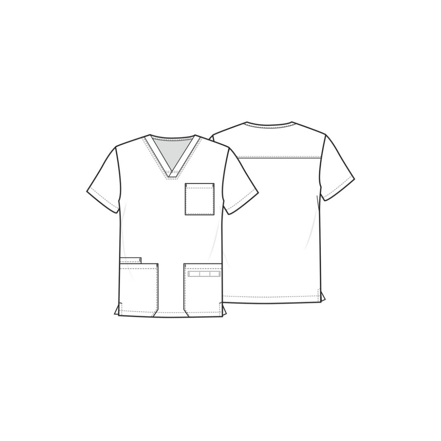 CK691 Unisex 4 Pocket Print Top by Cherokee - Night Webs