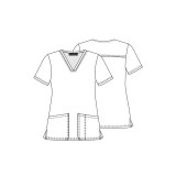 CK651 Modern Classic V-Neck Print top by Cherokee - Alpacalypse