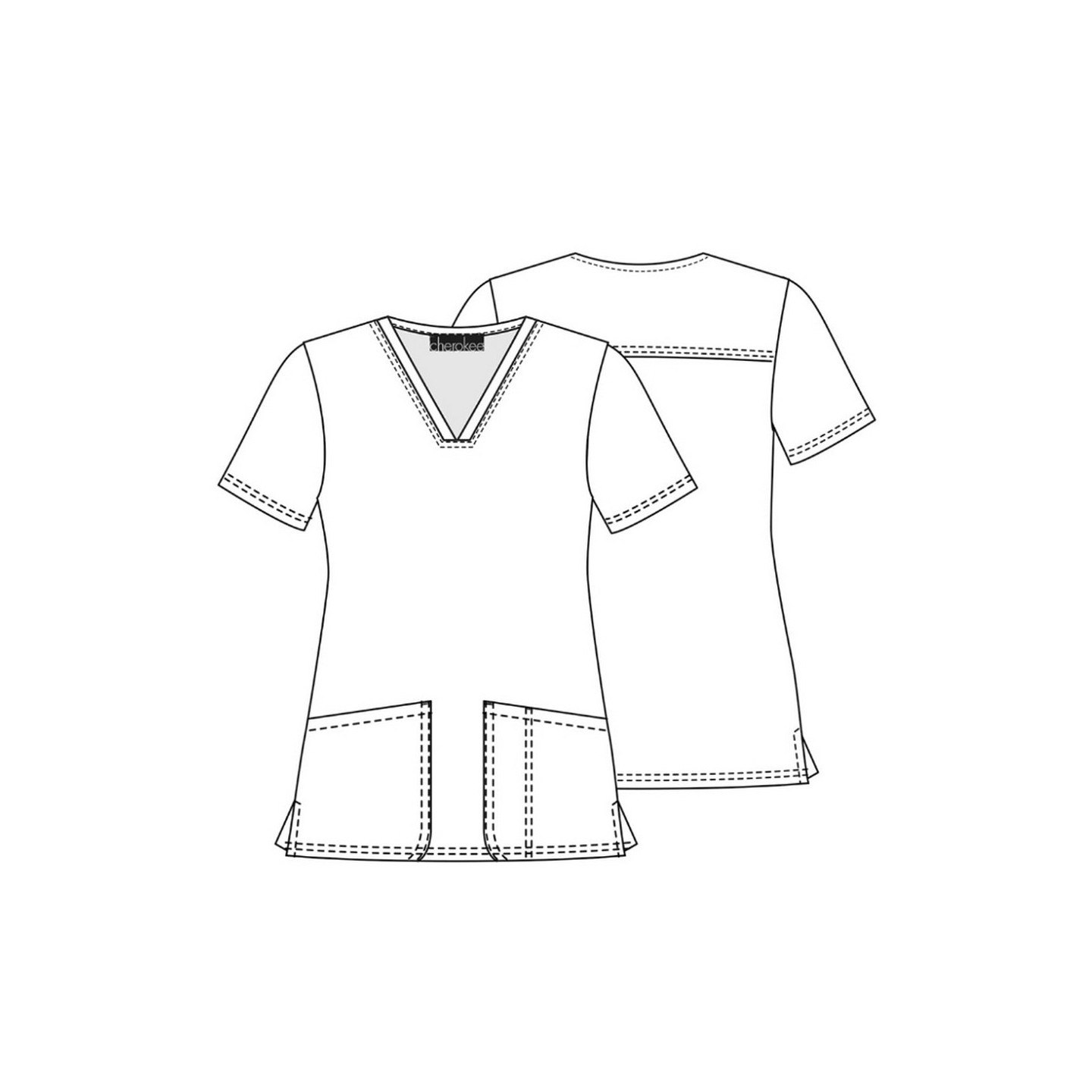 CK651 Modern Classic V-Neck Print top by Cherokee - Alpacalypse