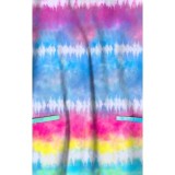 Z18213 Zoe + Chloe Curved V-Neck Print Scrub Top - Chasing Rainbows