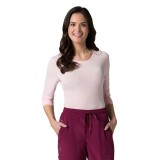 6809 - T-shirt rayé à manches longues et à manches longues en tricot antimicrobien pour femme