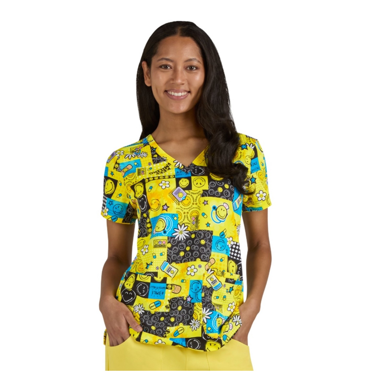S102PR Smiley World Adoring Print Top by koi - Keep Smiling