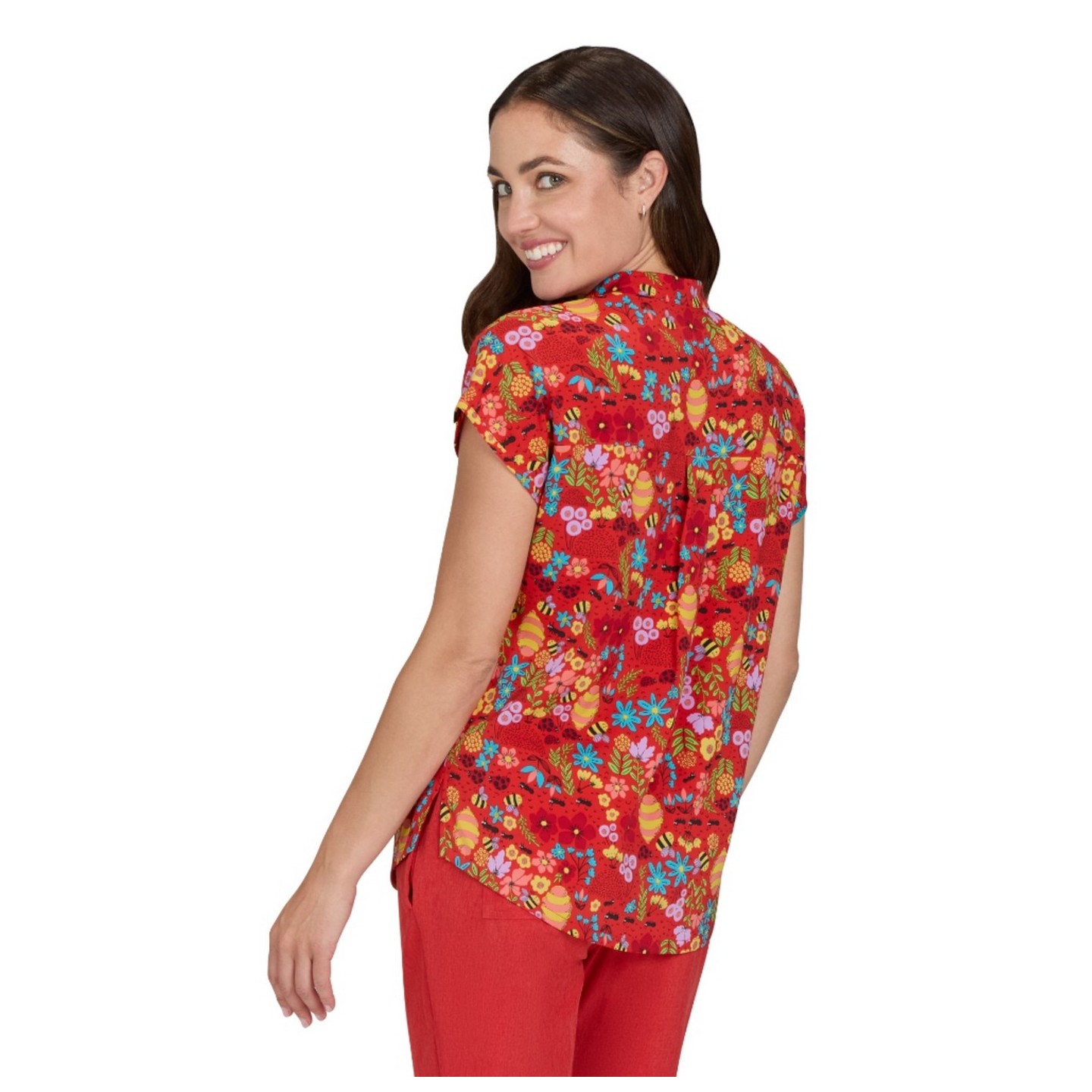 1093PR koi Basics Haut Ari à Encolure Fendue Imprimer - Ants