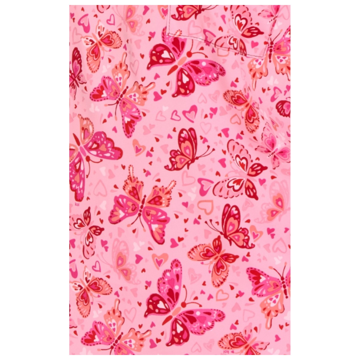 1093PR koi Basics Haut Ari à Encolure Fendue Imprimer - Butterfly Hearts