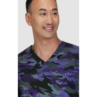 671PR koi Next Gen On Call Men's Print Top - Distressed Camo