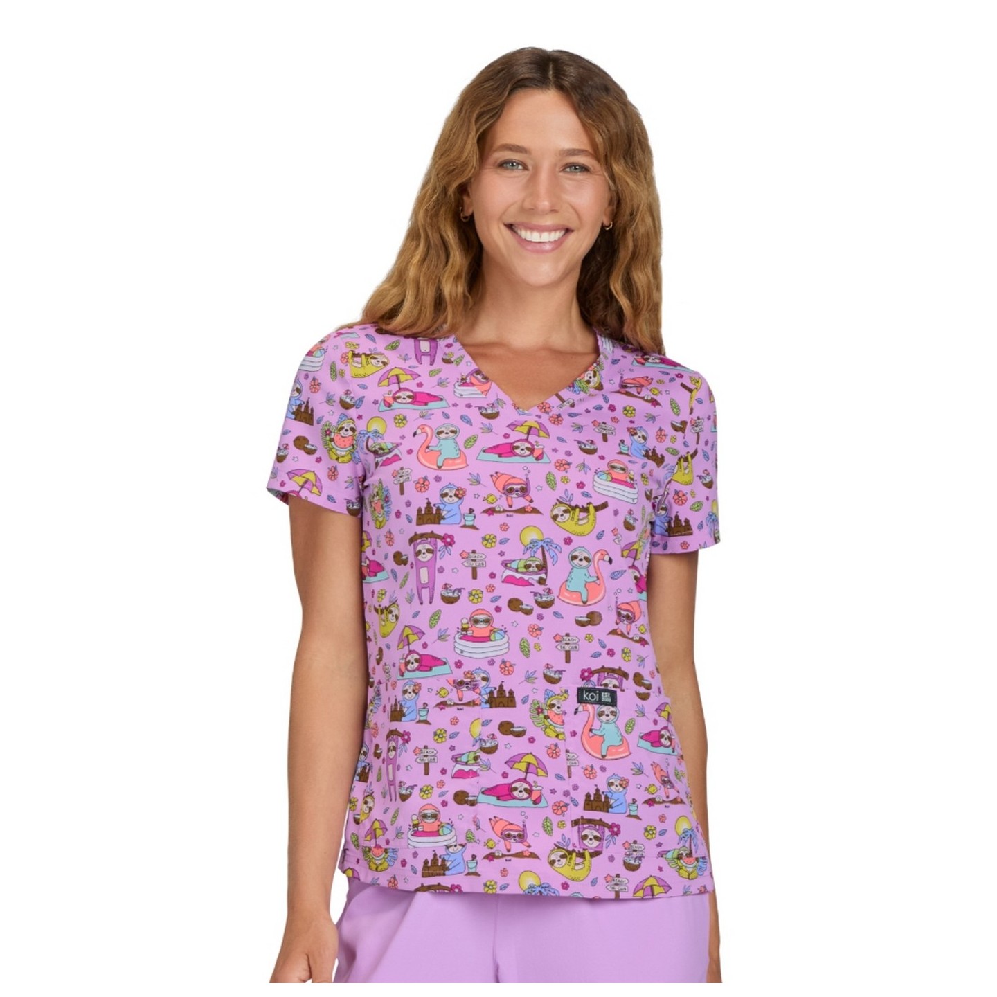 384PR Basics Leslie Print Top by koi - Sloth