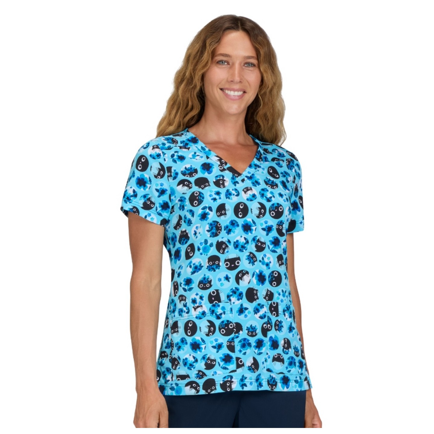 1122PRA koi Haut Rosalie Édition Limitée Imprimer - Blue Flower Cat