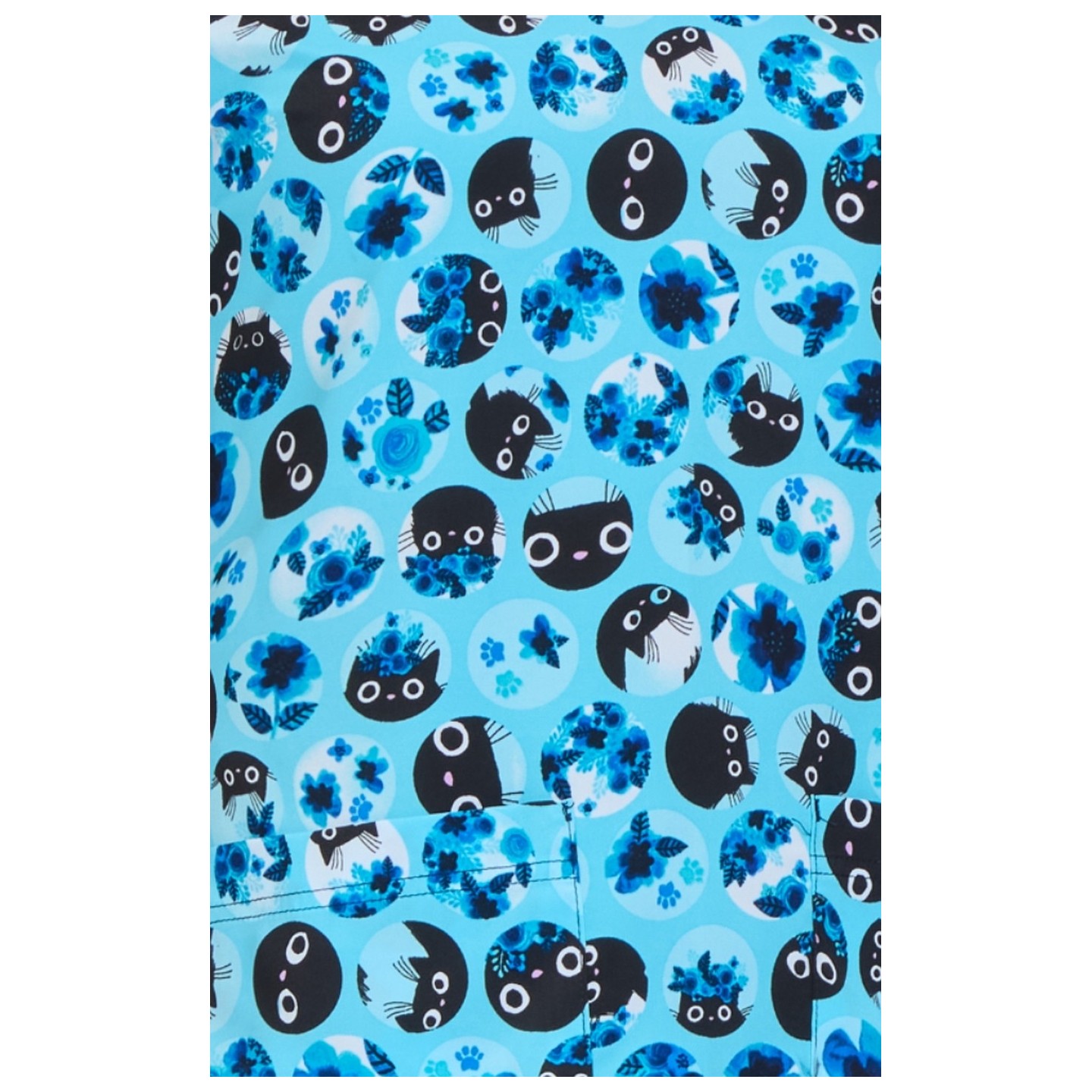 1122PRA koi Haut Rosalie Édition Limitée Imprimer - Blue Flower Cat