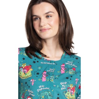 CK321 Cherokee Genuine Snap Front Warm Up Print Jacket - Sleigh My Name