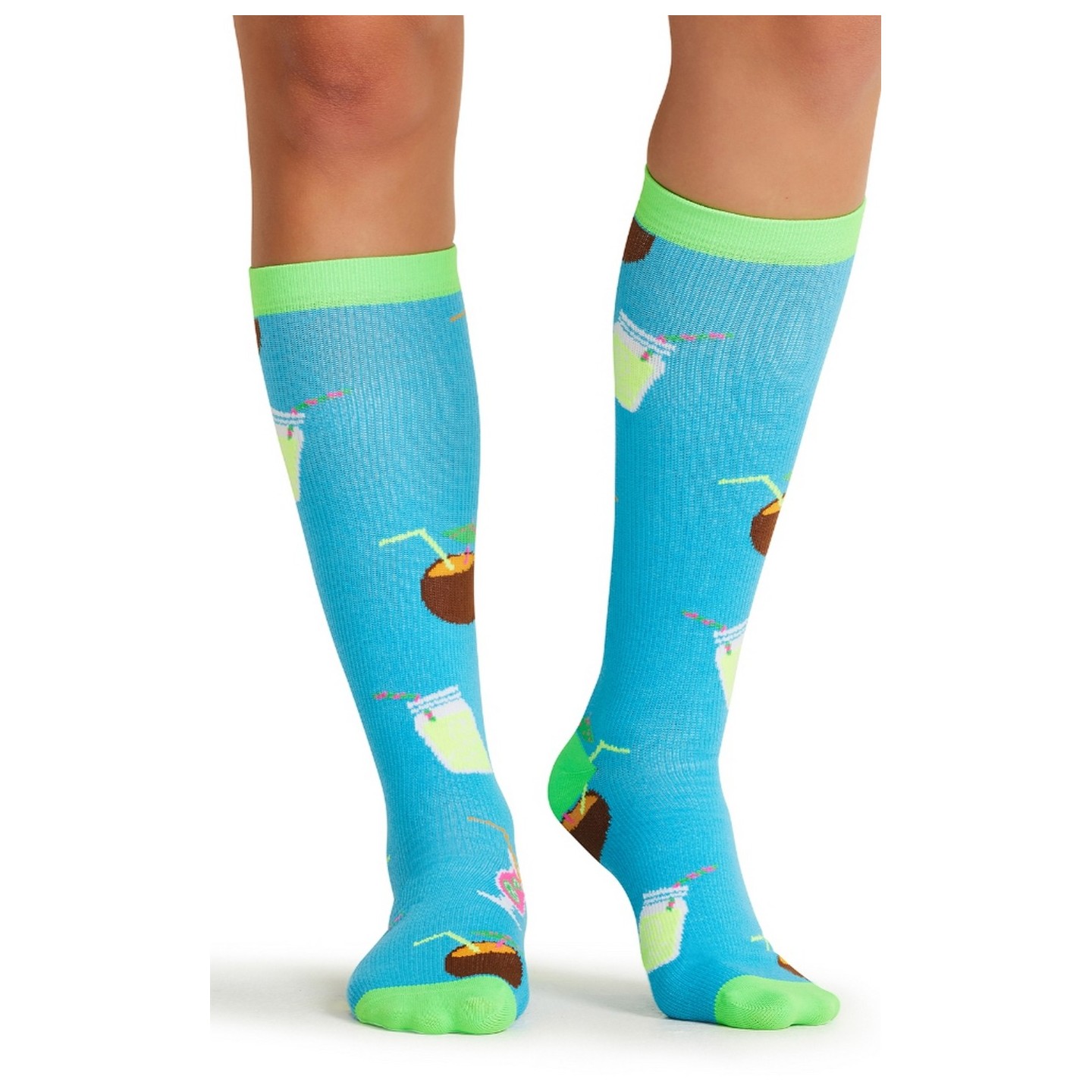 Print Support Drink Up Chaussettes de Compression Moyen Gradué pour Femmes par Cherokee