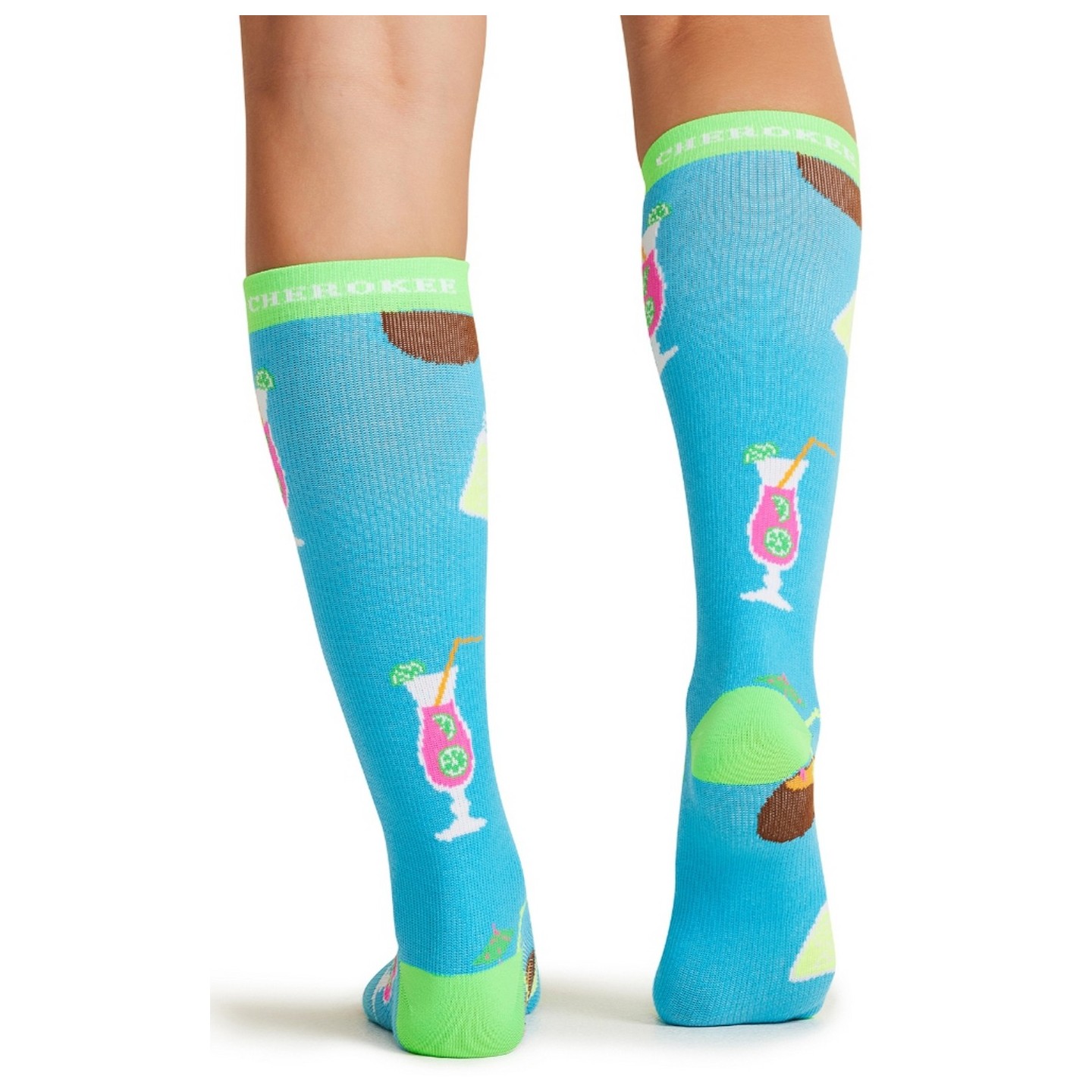 Print Support Drink Up Chaussettes de Compression Moyen Gradué pour Femmes par Cherokee