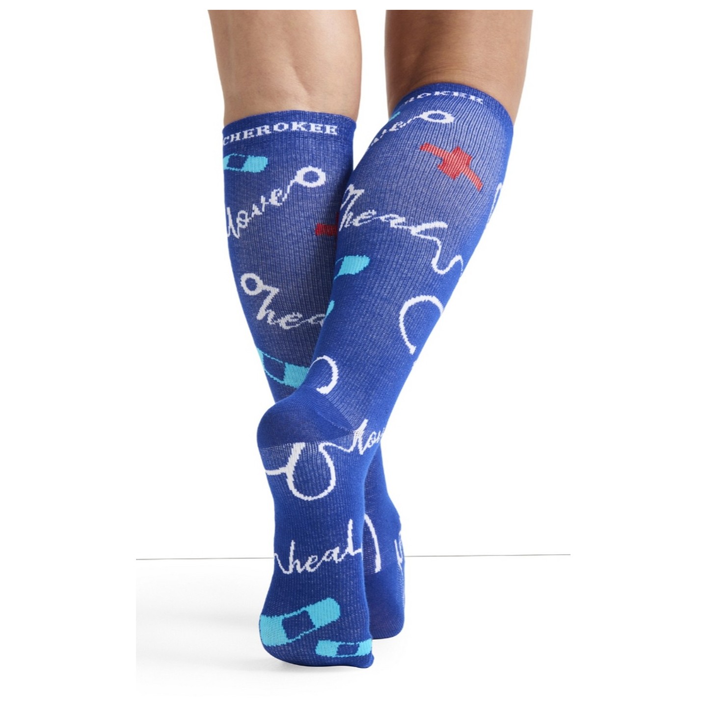 Print Support Healing Thoughts Chaussettes de Compression Moyen Gradué pour Femmes par Cherokee