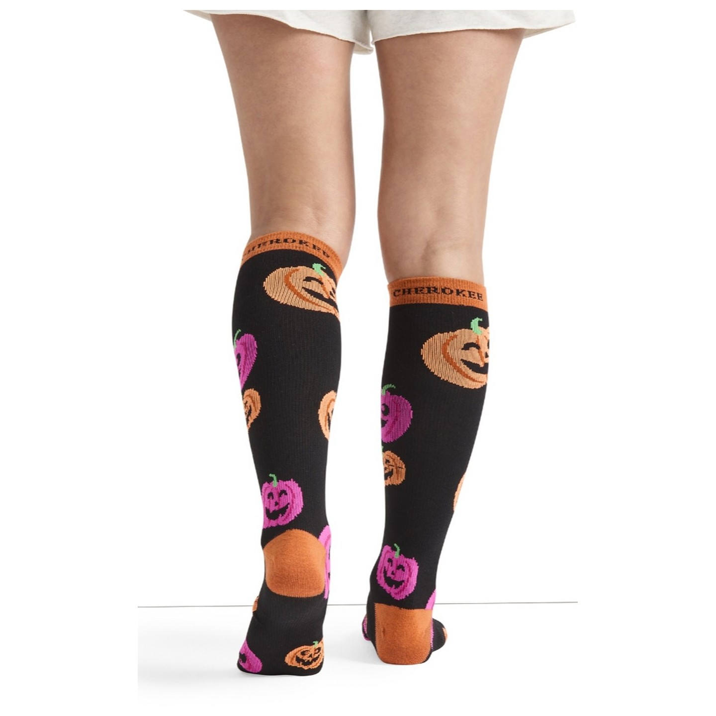 Print Support Happy Pumpkins Chaussettes de Compression Moyen Gradué pour Femmes par Cherokee
