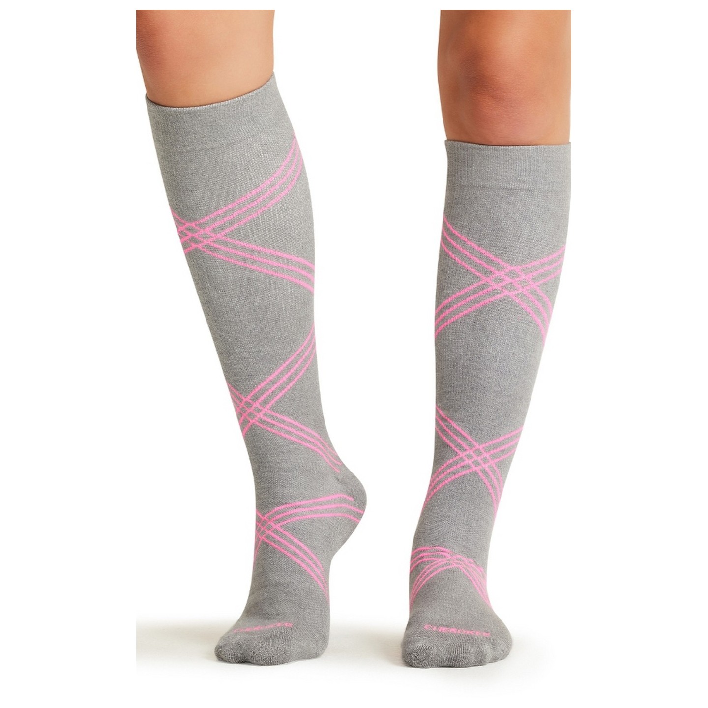 LX Support Twisted Shocking Pink Chaussettes Unisexe Moyenne Compression Hauteur des Genoux avec Arch Support par Cherokee