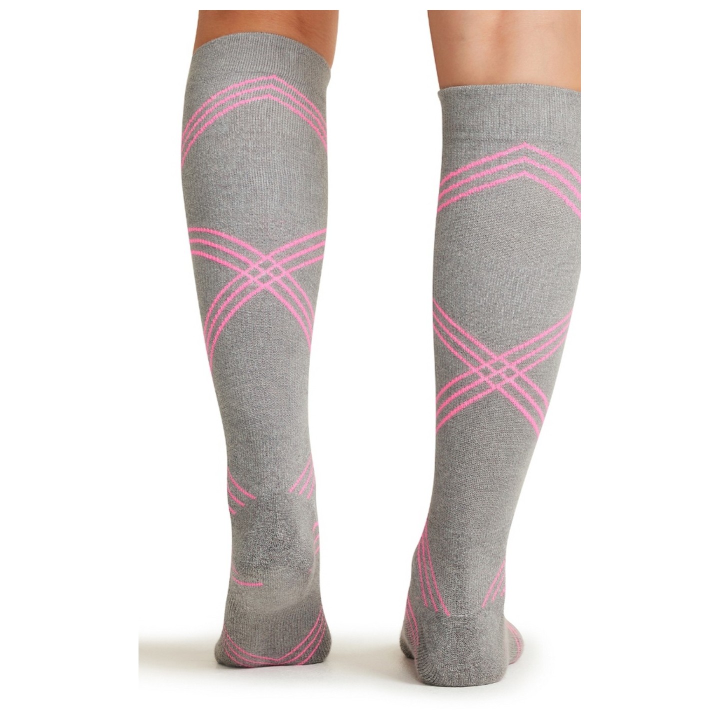 LX Support Twisted Shocking Pink Unisex Medium Compression Knee High Socks with Arch Support by Cherokee