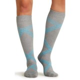 LX Support Twisted Turquoise Unisex Medium Compression Knee High Socks with Arch Support by Cherokee