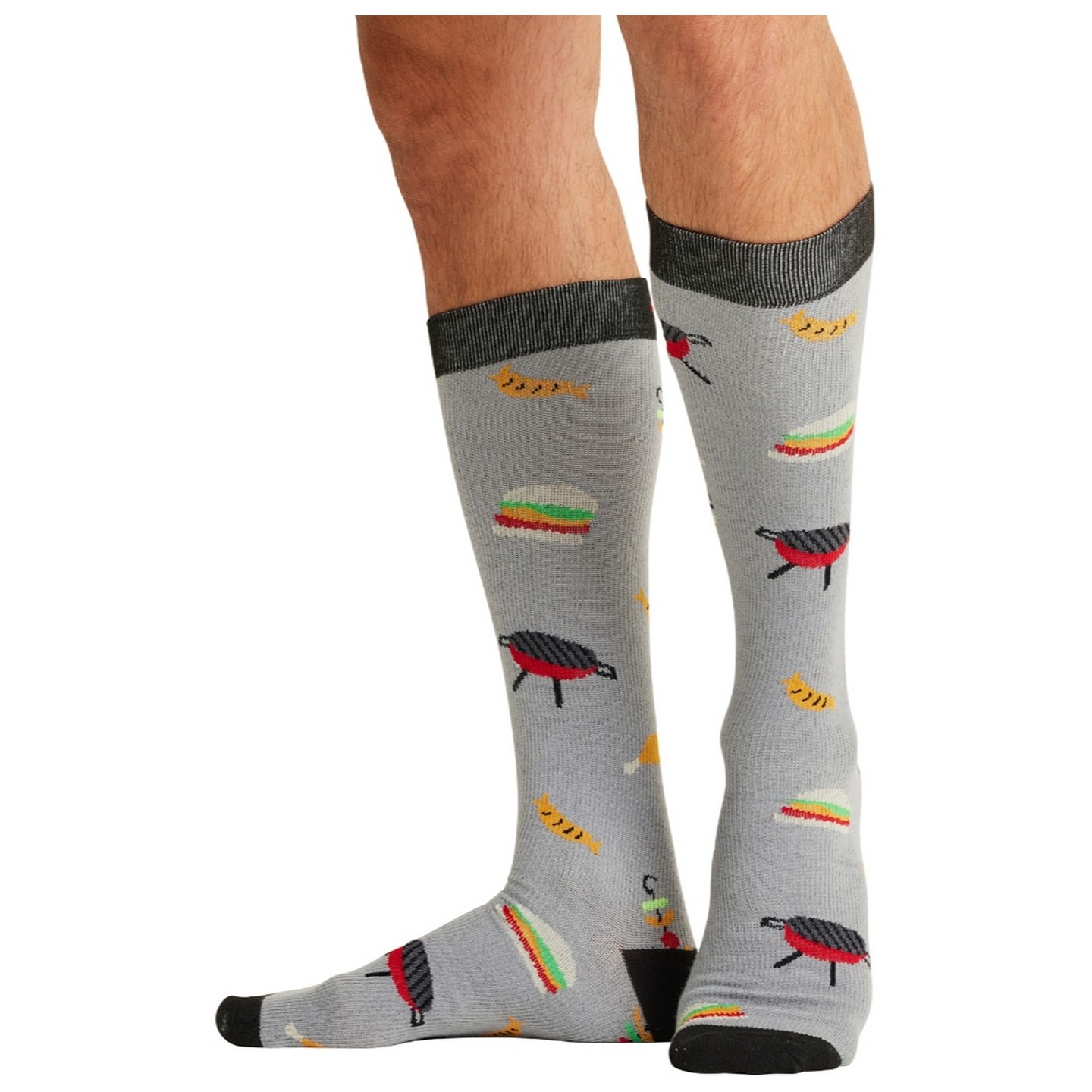 Men's Print Support BBQ All Day Graduated Medium Support Compression Socks by Cherokee