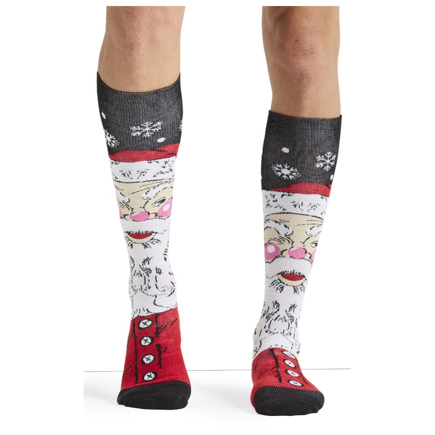 Print Support Santa Smiles Chaussettes de Compression Moyen Gradué pour Hommes par Cherokee