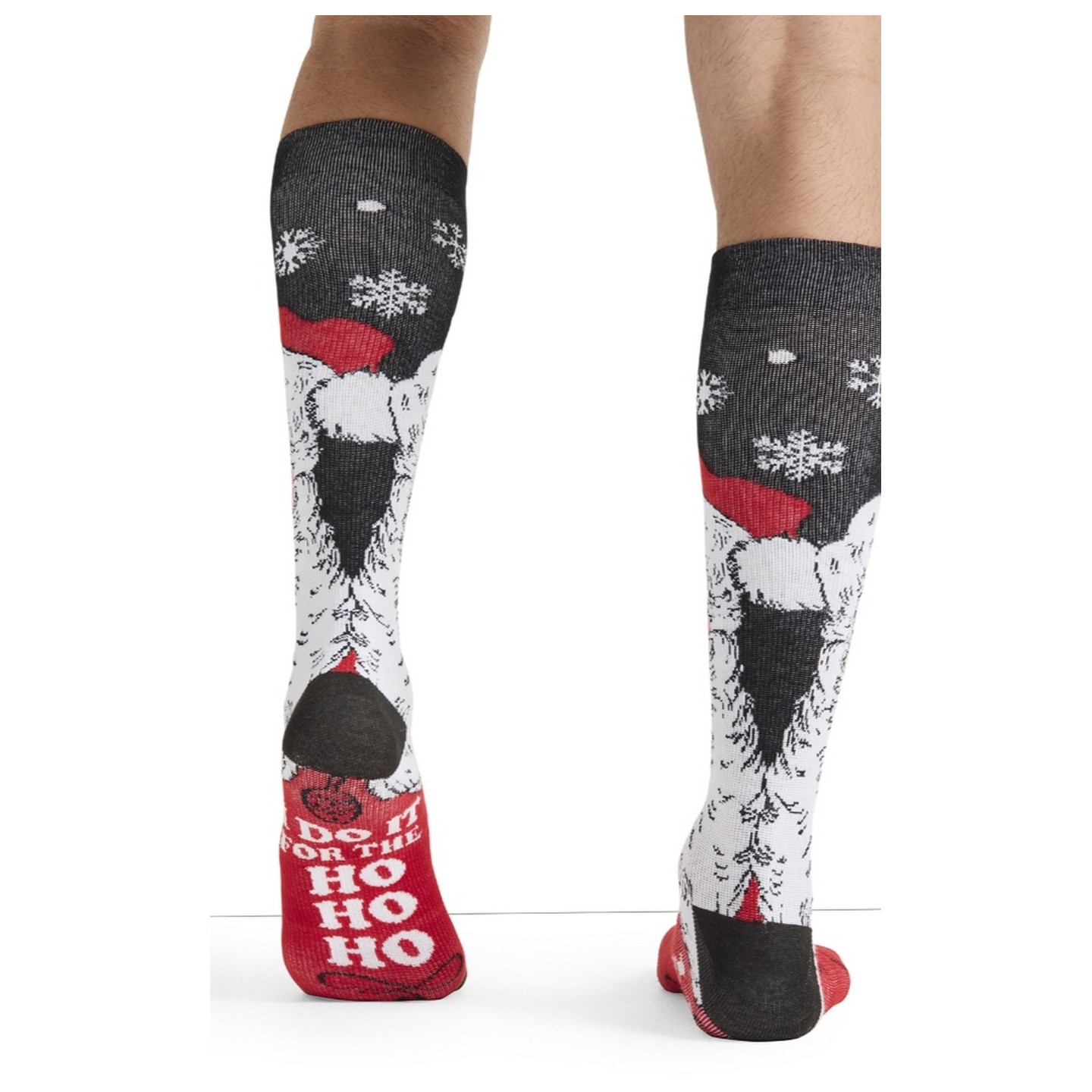 Men's Print Support Santa Smiles Graduated Medium Support Compression Socks by Cherokee