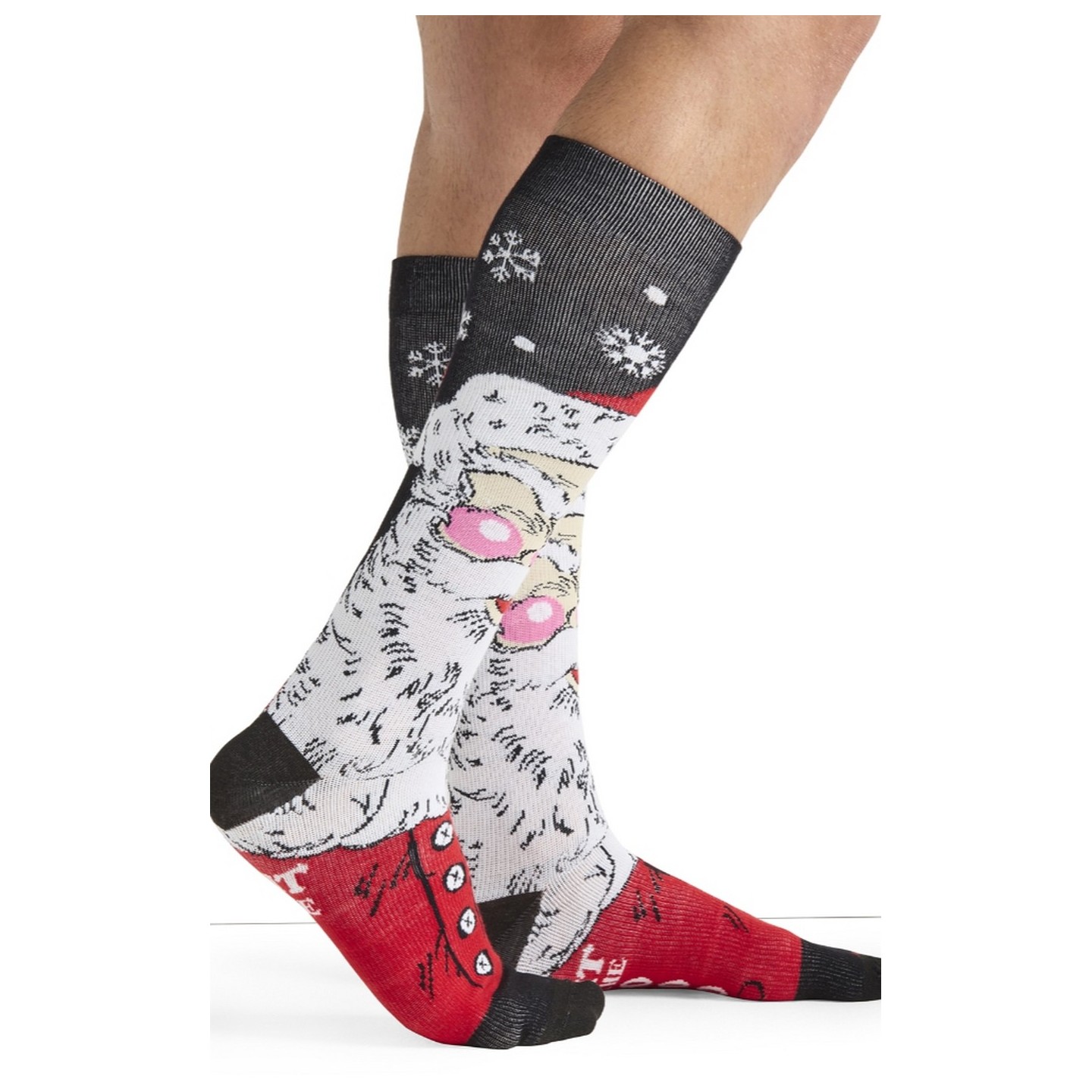 Print Support Santa Smiles Chaussettes de Compression Moyen Gradué pour Hommes par Cherokee