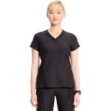 IN706A Kinetic V-Neck 2 Zip Pocket Knit Top by Infinity