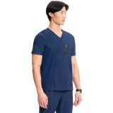 IN823A Kinetic Men's 3 Pocket Knit V-Neck Top by Infinity
