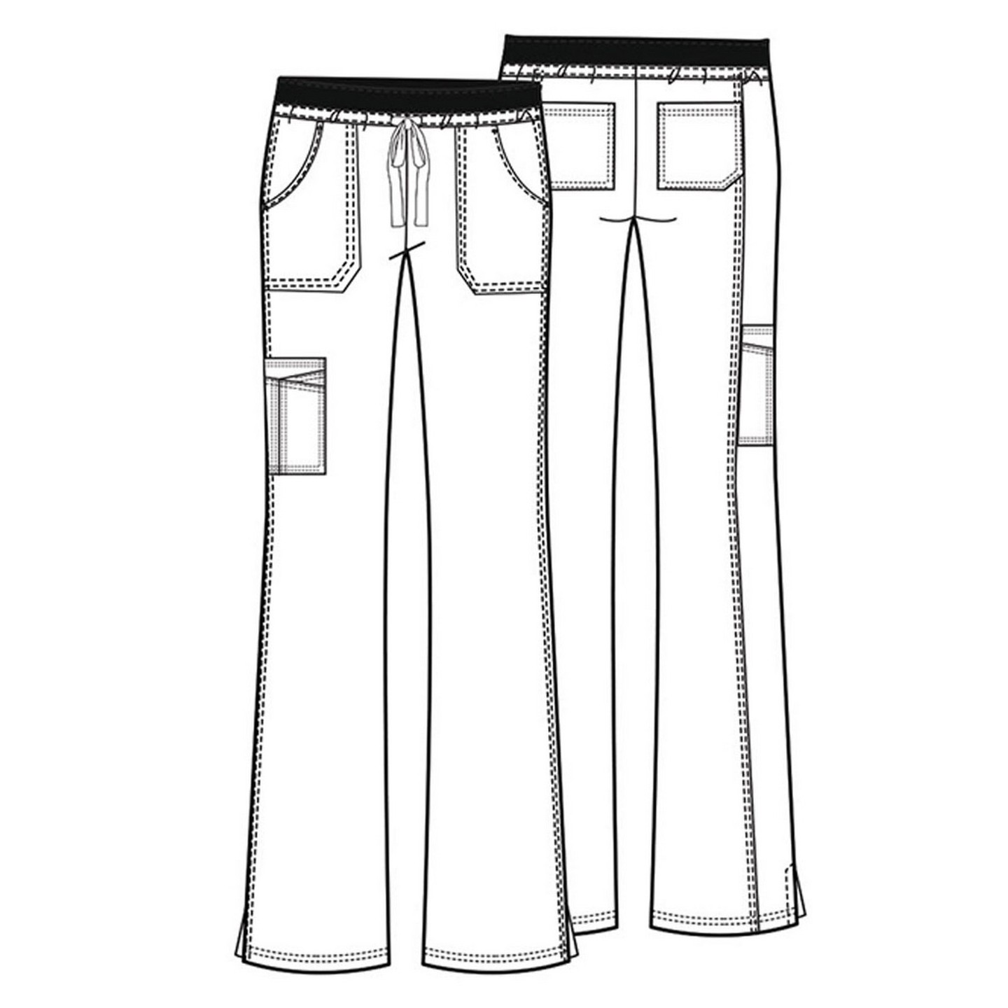 24001 Workwear Core Stretch Low Rise Flare Leg Cargo Pant by Cherokee