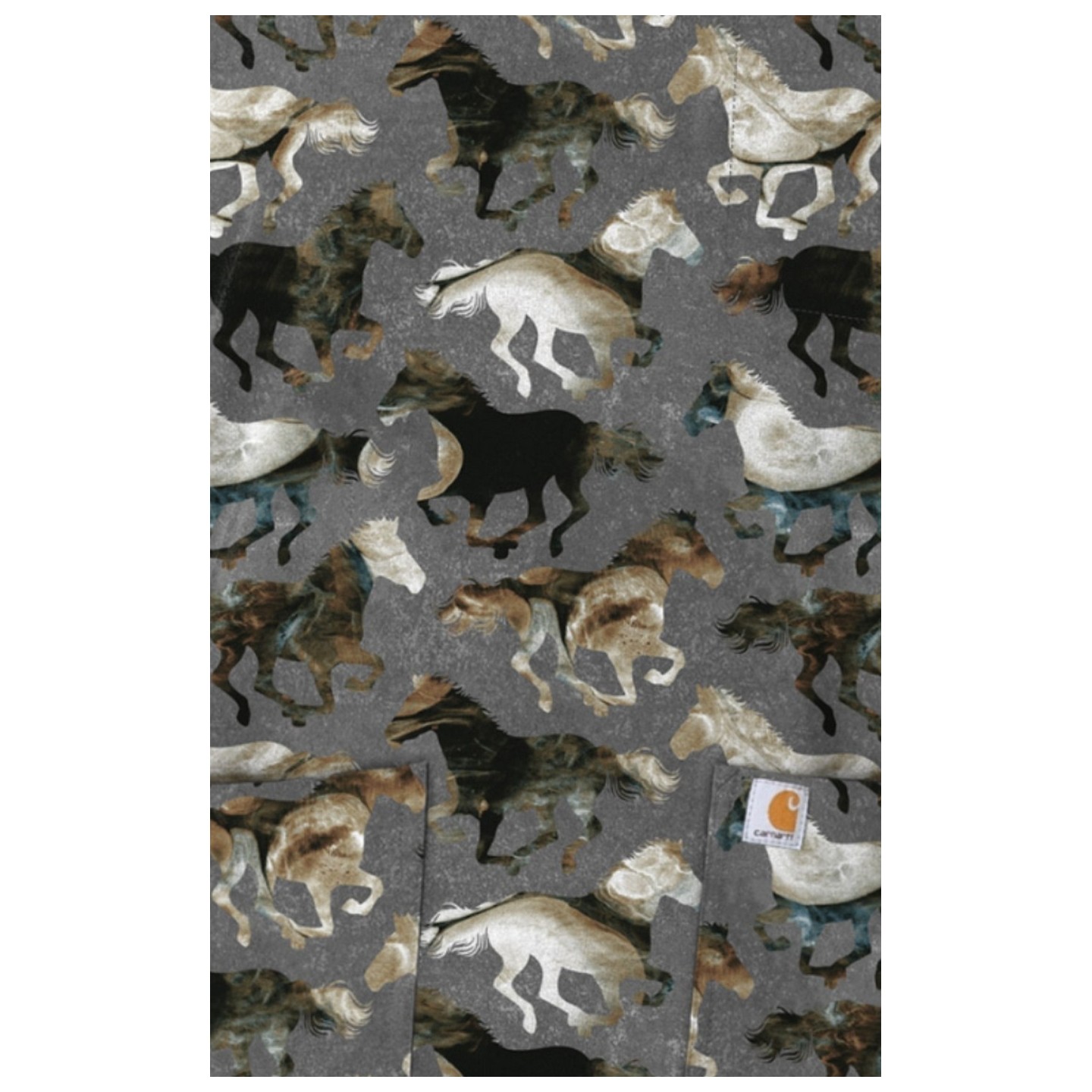 C13314 Carhartt Force Cross-Flex Haut Imprimer Surdimensionné à Col en V pour Femmes - Filly Trot Pewter