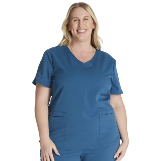 CK837A Atmos Contemporary V-Neck Top with 2 Pockets by Cherokee