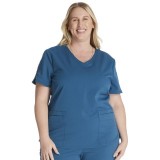 CK837A Atmos Contemporary V-Neck Top with 2 Pockets by Cherokee