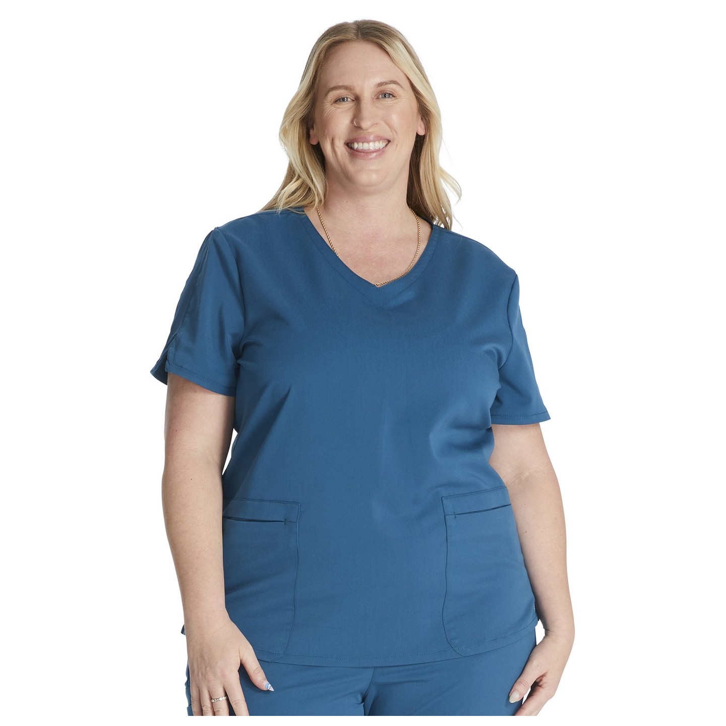 CK837A Atmos Contemporary V-Neck Top with 2 Pockets by Cherokee