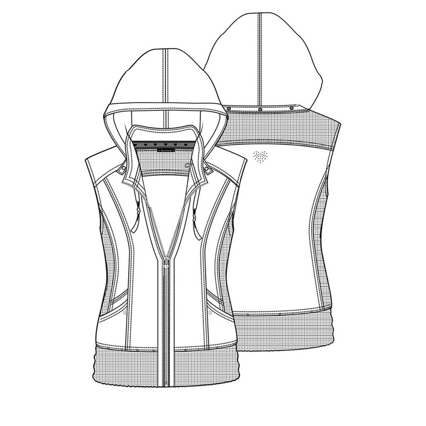 HS500 Break on Through Gilet d’Échauffement avec Capuchon Amovible par HeartSoul