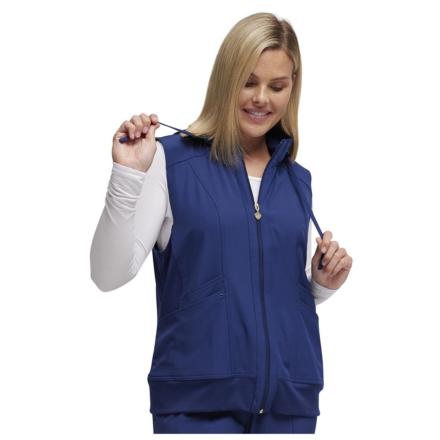 HS500 Break on Through Warm Up Vest with Removable Hood by HeartSoul