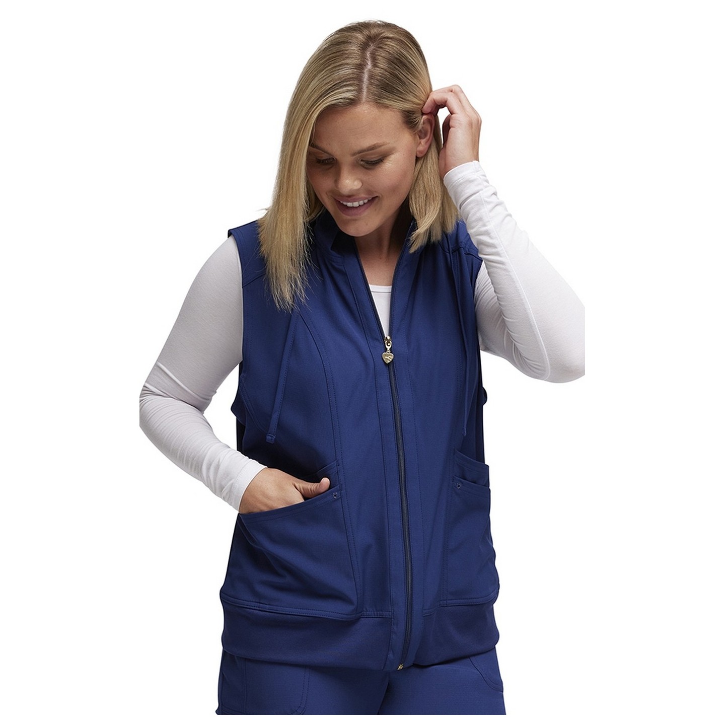 HS500 Break on Through Warm Up Vest with Removable Hood by HeartSoul