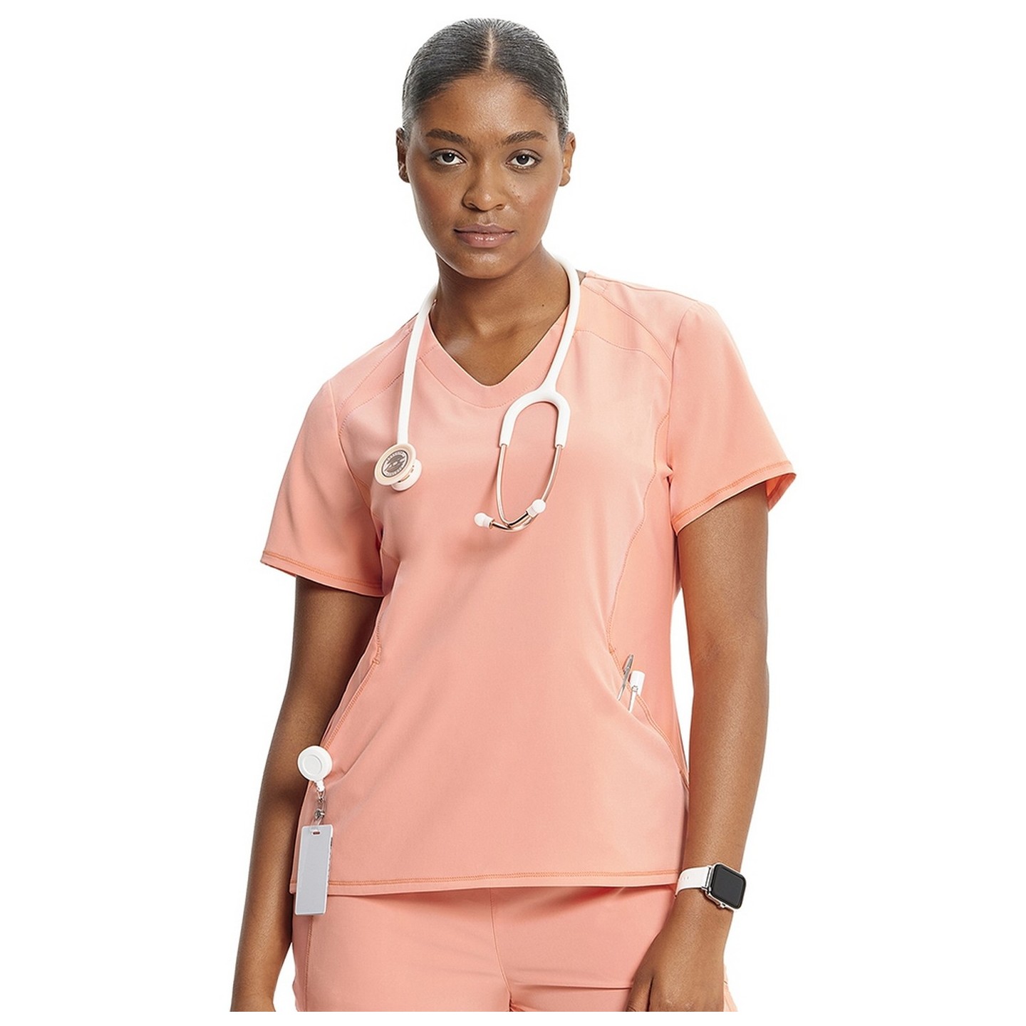 IN620A GNR8 Contemporary V-Neck Top with Kangaroo Pocket by Infinity