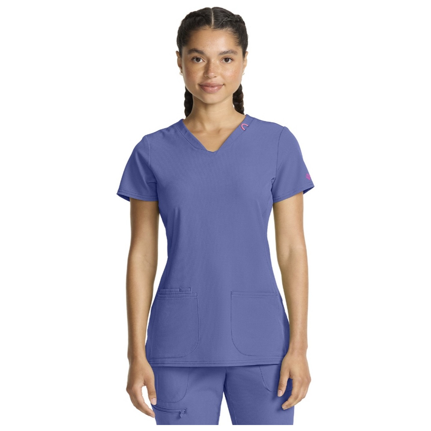 MC702 Amp 3 Pocket V-Neck Top with Flex Panels by Med Couture