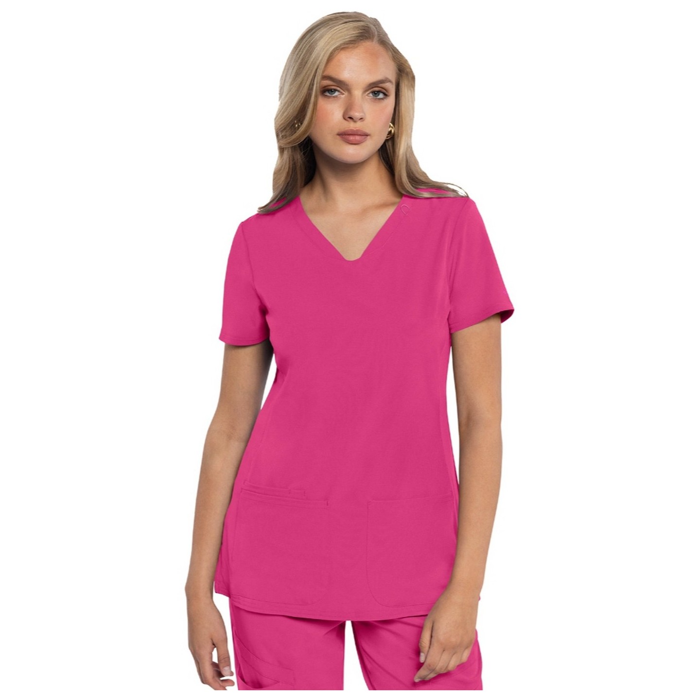 MC702 Amp 3 Pocket V-Neck Top with Flex Panels by Med Couture