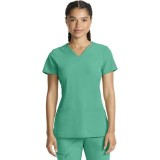 MC702 Amp 3 Pocket V-Neck Top with Flex Panels by Med Couture