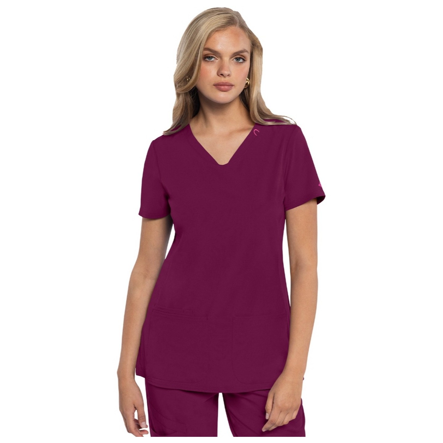 MC702 Amp 3 Pocket V-Neck Top with Flex Panels by Med Couture