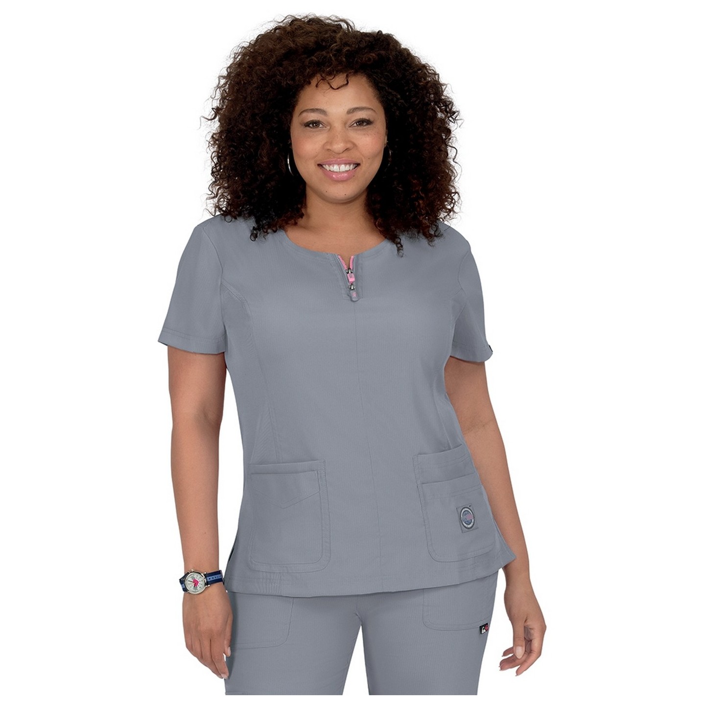 317 Koi Lite ™ Scrubs Serenity Double Zipper Top