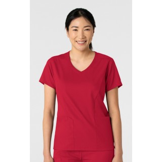 6251 Boundless Curved V-Neck Top with 3 Pockets by WINK