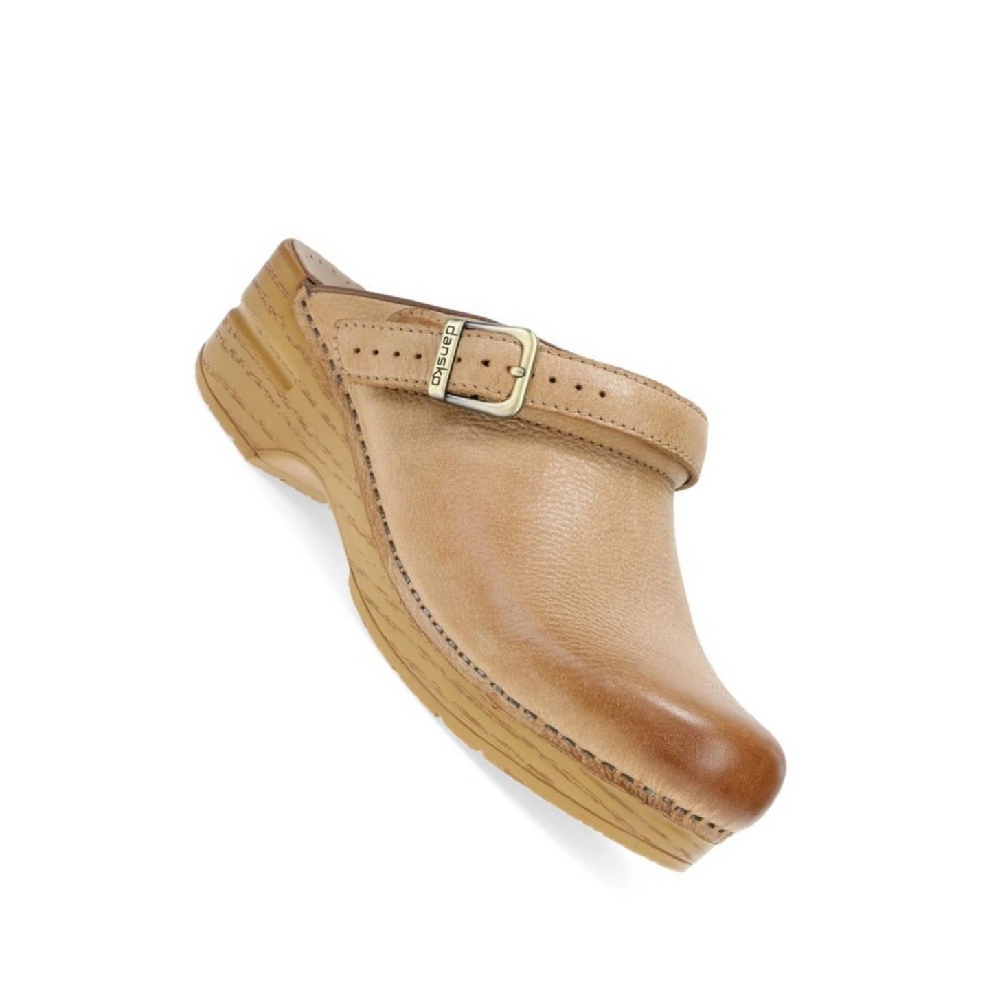 Ingrid Honey Distressed Open Back Clog for Women by Dansko